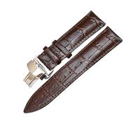 Générique YGUKOJ Montre en Cuir véritable Bande de Sangle de Bandes de Fermoir de Fermoir de Papillon 12mm 14mm 16mm 16mm 18mm 19mm 20mm 20mm 22mm 23mm 24mm Bracelet 24mm(Dark Brown Silver_12mm)