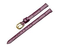Générique YingYou Bracelet De Montre En Cuir Véritable For Femme, Petit Modèle, Fin, Souple Et Confortable, Rouge, Tailles 7, 8, 9 10 Mm(Deep Purple-Golden,16mm)