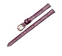 Générique YingYou Bracelet De Montre En Cuir Véritable For Femme, Petit Modèle, Fin, Souple Et Confortable, Rouge, Tailles 7, 8, 9 10 Mm(Deep Purple-Rose,12mm)