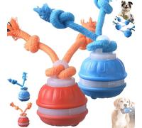 Générique Yobensun Dog Toy, Automatic Motion Activated Rolling Smart Jumping Ball, Rechargeable, 3 Speed Modes, with Sound Effects and Obstacle Avoidance for Small Medium Dog (Blue+Orange)