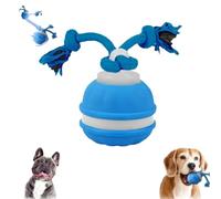 Générique Yobensun Rolling Dog Toy, Automatic Dog Walker Interactive Indestructible Waggle Ball Toy, Bite & Wear-Resistant, USB Rechargeable, with Speedy Rolling Action and Wagging Rope (Blue)