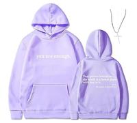 Générique You are Enough Dear Person Behind Me Hoodie - Inspirational Graphic Pullover, Mental Health Inspirational Shirts Pullover Tops (Purple,TG)