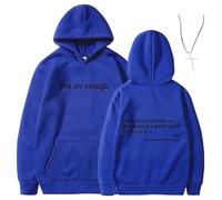 Générique You are Enough Dear Person Behind Me Hoodie - Inspirational Graphic Pullover, Mental Health Inspirational Shirts Pullover Tops (Blue,3TG)