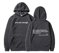 Générique You are Enough Hoodie, Dear Person Behind Me Hoodie Sweatshirt with Pocket Unisex (Dark Grey,TTG)