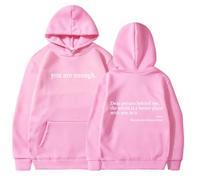 Générique You are Enough Hoodie, Dear Person Behind Me Hoodie Sweatshirt with Pocket Unisex (Pink,3TG)