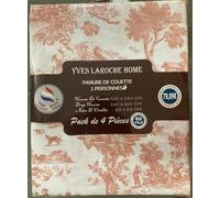 Générique Yves Laroche Home Parure de Couette en Percale de Coton 100% 4 Pièces, 220 x 240 cm Housse, 160 x 200 cm Drap, 2 Taies 63 x 63 cm