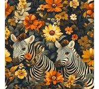 Générique Zèbre Fleur Jaune Papier Peint Épaissir Mat Auto Adhésif 44x500 cm Peint Vintage Meubles Autocollants Amovible Comptoir Contact Papier Stickers Muraux pour Bains Salon Chambre