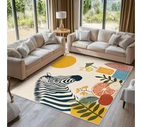 Générique Zèbre Tapis de Sol, Été Abstrait Petit Tapis Poil Court - 50x80cm, Tapis Salon Cuisine Bureau Chambre Lavables Antidérapant Doux X-N7