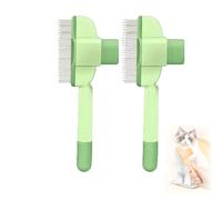 Générique Zen Brush Self-Cleaning Pet Grooming Comb for Cats & Dogs - Pain-Free Deshedding Tool with Massage Effect, Dual Bristles & Release Button for Long/Short Hair & Home Us