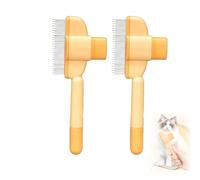 Générique Zen Brush Self-Cleaning Pet Grooming Comb for Cats & Dogs - Pain-Free Deshedding Tool with Massage Effect, Dual Bristles & Release Button for Long/Short Hair & Home Us