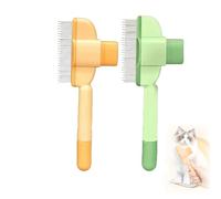 Générique Zen Brush Self-Cleaning Pet Grooming Comb for Cats & Dogs - Pain-Free Deshedding Tool with Massage Effect, Dual Bristles & Release Button for Long/Short Hair & Home Us