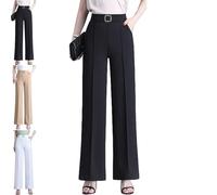 Générique Zenacharm Pants, SoraGrace - Women's Perfect Drape High Rise Pull-on Pants, Straight Wide Leg Dress Slacks, for Women (Black,TG)