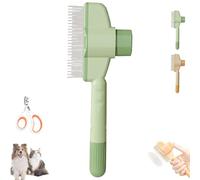 Générique Zenbrush Cat Comb, Recognizeknow Cat Brush, Self-Cleaning Pet Flea Comb Grooming Brush with Release Button (Green,1pcs)