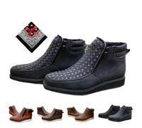 Générique Zenfaze Handcrafted Western Cowboy Boots, Men's Square Toe Leather Double Zipper Hand-woven Cowboy Boot (Black,46)