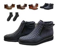 Générique Zenfaze Handcrafted Western Cowboy Boots, Men's Square Toe Leather Hand-wove Work Cowboy Boot with Side Zipper (Black,40)