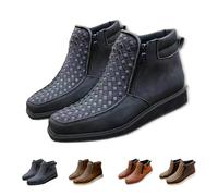 Générique Zenfaze Handcrafted Western Cowboy Boots, Zenfaze Orthopedic Boots for Men, Square Toe Leather Hand-Woven Cowboy Shoes (black,40)