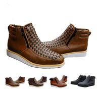 Générique Zenfaze Handcrafted Western Cowboy Boots, Zenfaze Orthopedic Shoes for Men, With Double Side Zipper (khaki,41)