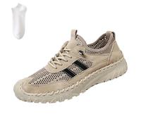 Générique Zenfaze Orthopedic Shoes for Men, Slip-On Orthopedic Hiking Shoes for Men,Arch Support, Breathable Mesh Elastic Laces (khaki,33 2/3)