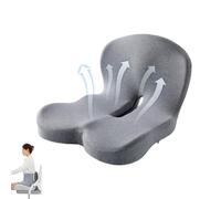 Générique Zenseat Seat Cushion, Zen Seat Cushions Truck, Ergonomic Non Slip Memory Foam, L-Shaped Lumbar Support Back and Seats Cushion, Breathable & Easy to Clean, with Back Support (Grey)
