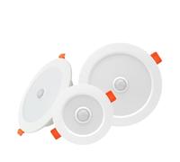 Générique zhuguiming Lot de 2 spots encastrés LED à détecteur mouvement PIR 5W 7W 9W 220V, panneau rond,5/3/4 pouces, éclairage spot(9W)