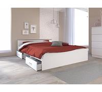 PARISOT Lit adulte contemporain blanc mat - l 140 x L 190 cm - ZODIAC