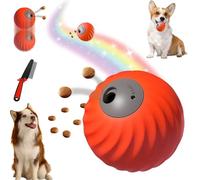 Générique Zoomie Buddy 2.0 - Pet Rolling Feeding Ball, Interactive Dog Toy, Automatic Rolling + Feeding, USB-C Rechargeable, Suitable for Small/Medium Dogs, Safe and Durable (Orange)