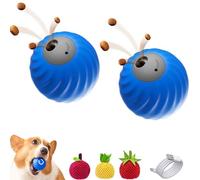 Générique Zoomie Buddy 2.0, Zoomie Buddy Dog Toy, 2 in 1 Interactive Dog Balls and Pet Feeder with 3 Kinds of Fun Fruit Cover, USB Rechargeable, Two Modes,for Small/Medium Dogs (Double Blue)