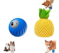 Générique Zoomie Buddy 2.0, Zoomie Buddy Interactive Pet Toys, Smart Pet Rolling Feeding Ball Eed, Dual Modes, USB Rechargeable, Dog Toys to Keep Them Busy (Blue+Pineapple Shell)