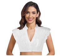 Generisch 1 gilet en dentelle à armatures pour femme - Élégant chemisier Dirndl noir - Chemisier en dentelle pour fête de la bière, Blanc., S