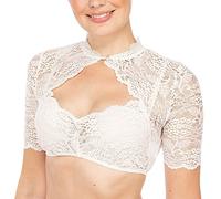 Generisch 1 gilet en dentelle à armatures pour femme - Élégant chemisier Dirndl noir pour la fête de la bière, Blanc., 5XL