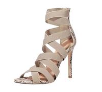 Generisch 1 paire de sandales à talons hauts pour femme - Sandales en maille - Sangle de cheville - Antidérapantes - Surfaces nettes - Talons hauts - Chaussures pour fête pole dance