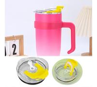 Generisch 1 paquet de couvercles de rechange pour tasse de 100 ml, compatible avec les autres. Options de boisson : directement ou avec une paille à travers le couvercle à charnière. (jaune, 10 x 9,2
