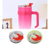 Generisch 1 paquet de couvercles de rechange pour tasse de 100 ml, compatible avec les autres. Options de boisson : directement ou avec une paille à travers le couvercle à charnière. (rouge, 10 x 9,2