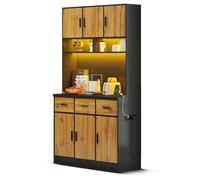 Generisch 100 x 40 x 180 cm, buffet multifonctionnel avec télécommande, tiroirs, étagères réglables, trous de gestion des câbles et prises, idéal pour les cuisines et les salles à manger