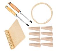 Generisch 12 outils de réparation multi-usages pour meubles en rotin | Tressage en rotin pour la restauration de meubles faits à la main. Contient 8 cales en bois et un tournevis