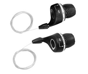 Generisch 18 Vitesses Levier de Vitesse Vélo 3x6 Revoshifter Set 6 Vitesses Levier de Vitesse Poignée Tournante Twist pour Vélos de Route VTT Vélo de ville Vélo Pliant Accessoires de Vélo, 1 Paire
