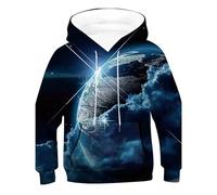 Generisch 2 à 12 ans Garçons Filles, Sweats à la Mode Imprimé 3D, Sweats à Capuche à Motif Nouveaux Pulls à Capuche Garçons Taille, bleu foncé, 11-12 ans