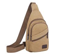 Generisch 2022 Hommes Décontracté Couleur Unie Simple Une Épaule Sac à Bandoulière Sacs Cintre, kaki, Taille unique
