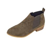 Generisch 2024 Roman Rétro Bottes Courtes Enfants Automne Et Hiver Nouvelle Grande Taille Talon Moyen Talon Épais Dentelle Et Bottes Nues Remplissage Chaussures, Vert armée., 39 EU
