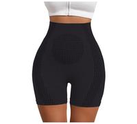Generisch 2025 Baicloud Module de massage micro vibration en soie glacée Short sculptant en fibre de lin Baicloud Shapewear Legging de sport court Femme Noir, Noir , M