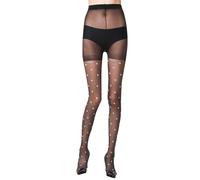 Generisch ~2025 Bas noirs à pois pour femme fins été soie noire crochet soie ultra fine gros pois collants femme ensemble 20 deniers, Blanc., taille unique