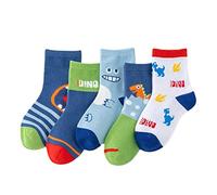 Generisch 2025 Bébé Enfant Bébé Garçon 5 Paires Cartoon Antidérapant Crew Chaussettes Coton Printemps Chaussons Chaussettes Bleu Garçon, a, 5-7 ans