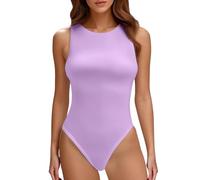 Generisch 2025 Body gainant pour femme sans coutures amincissant tout le corps pour le quotidien avec fermeture à bouton-pression stretch confortable, Violet clair, S