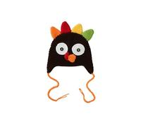 Generisch 2025 Bonnet tricoté pour bébé fille Thanksgiving Tricoté Dessin animé Dinde Bonnet en laine chaud Bonnet à pompon pour enfants, café, taille unique