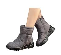 Generisch 2025 Bottes de neige d'hiver isolées pour femme Talon moyen Décontracté Confortable Chaud Bottines pour temps froid au-dessus du genou 39, gris, 41 EU