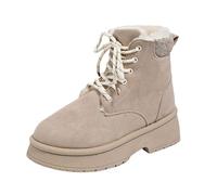 Generisch 2025 Bottes de neige d'hiver pour femmes Bottines avec semelle épaisse pour l'extérieur décontracté confortable chaud femmes au-dessus du genou 42, beige, 40 EU
