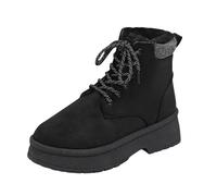 Generisch 2025 Bottes de neige d'hiver pour femmes Bottines avec semelle épaisse pour l'extérieur décontracté confortable chaud femmes au-dessus du genou 42, Noir , 41 EU