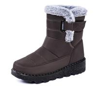 Generisch 2025 Bottes de Neige Femme Élégantes Épaissies Hiver Bottes Hautes Décontractées Chaudes pour Activités de Plein Air Confortable avec Semelle Confort ultime K Chaussures Femmes Baskets, café