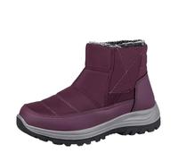 Generisch 2025 Bottes d'hiver chaudes et confortables pour hommes et femmes, à enfiler, bottes de neige moyennes, motif carte du monde, lilas, 42 EU