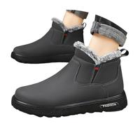 Generisch 2025 Bottes d'hiver isolées pour homme - Bottes de neige thermiques pour la randonnée en plein air pour la vie quotidienne - Semelle confortable et souple - Chaussures noires pour homme